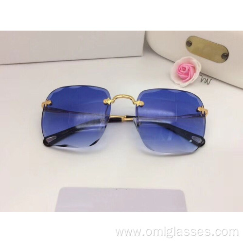 High Quality Square Rimless Sunglasses For Women